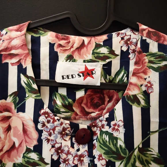 Retro 1990s rayon blazer / blouse - Picture 4 of 6